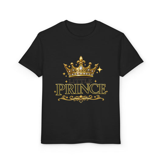 Little Prince Kids T-Shirt — Gold Crown Graphic Tee