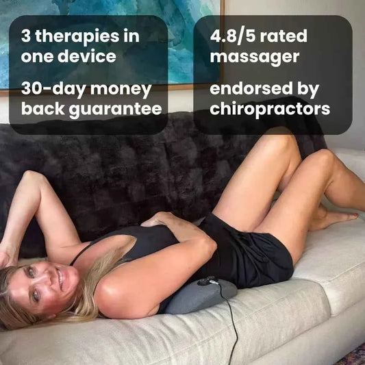 Multi-functional 3-in-1 Back Massager with Relief Bed Sleeping Shiatsu Deep Tissue Portable Shoulder Lower Back Pain Relief