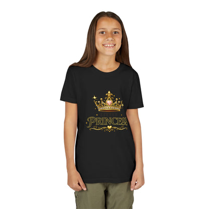 Little Princess Youth Tee — Gold Crown Kids T‑Shirt for Girls