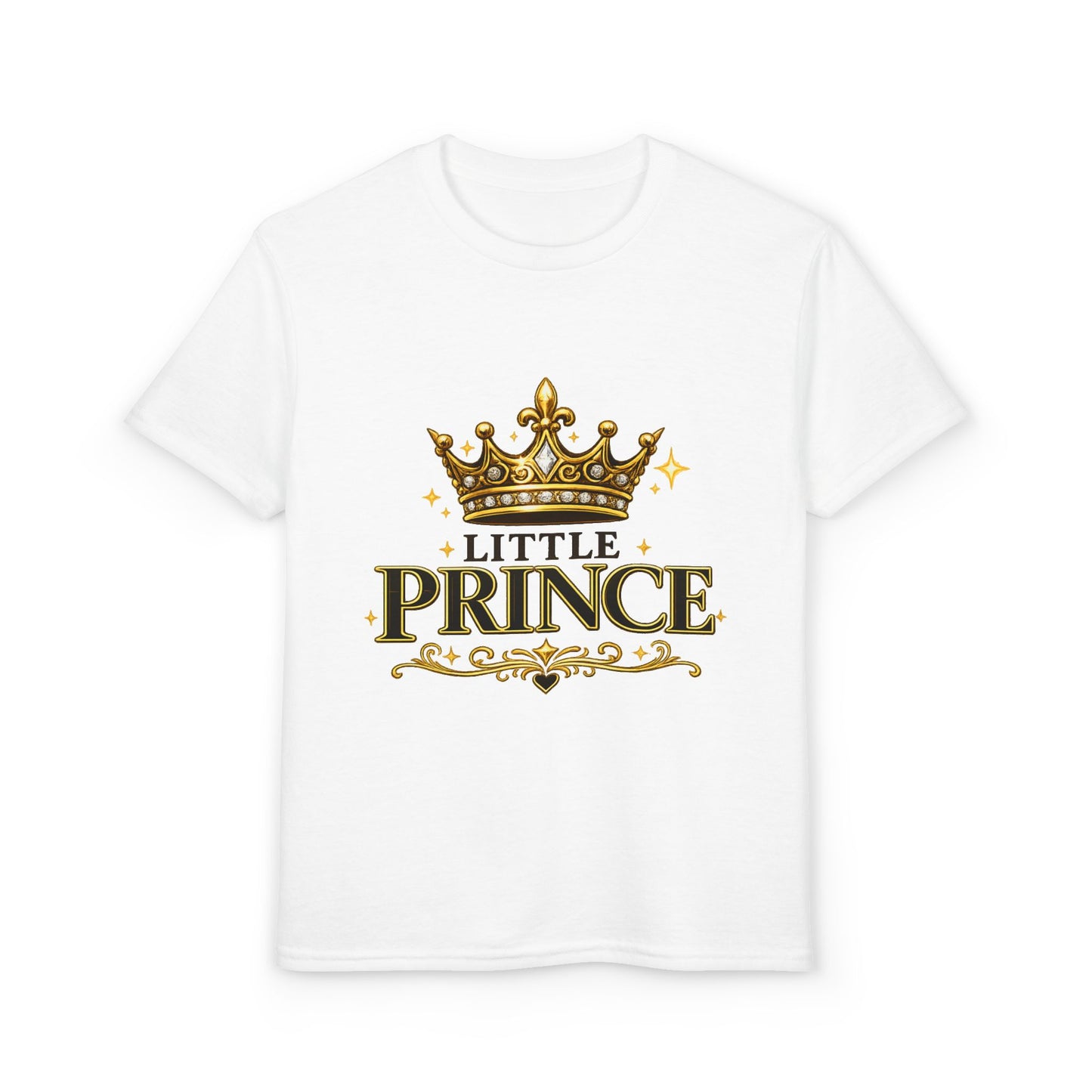 Little Prince Kids T-Shirt — Gold Crown Graphic Tee
