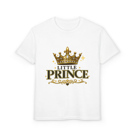 Little Prince Kids T-Shirt — Gold Crown Graphic Tee