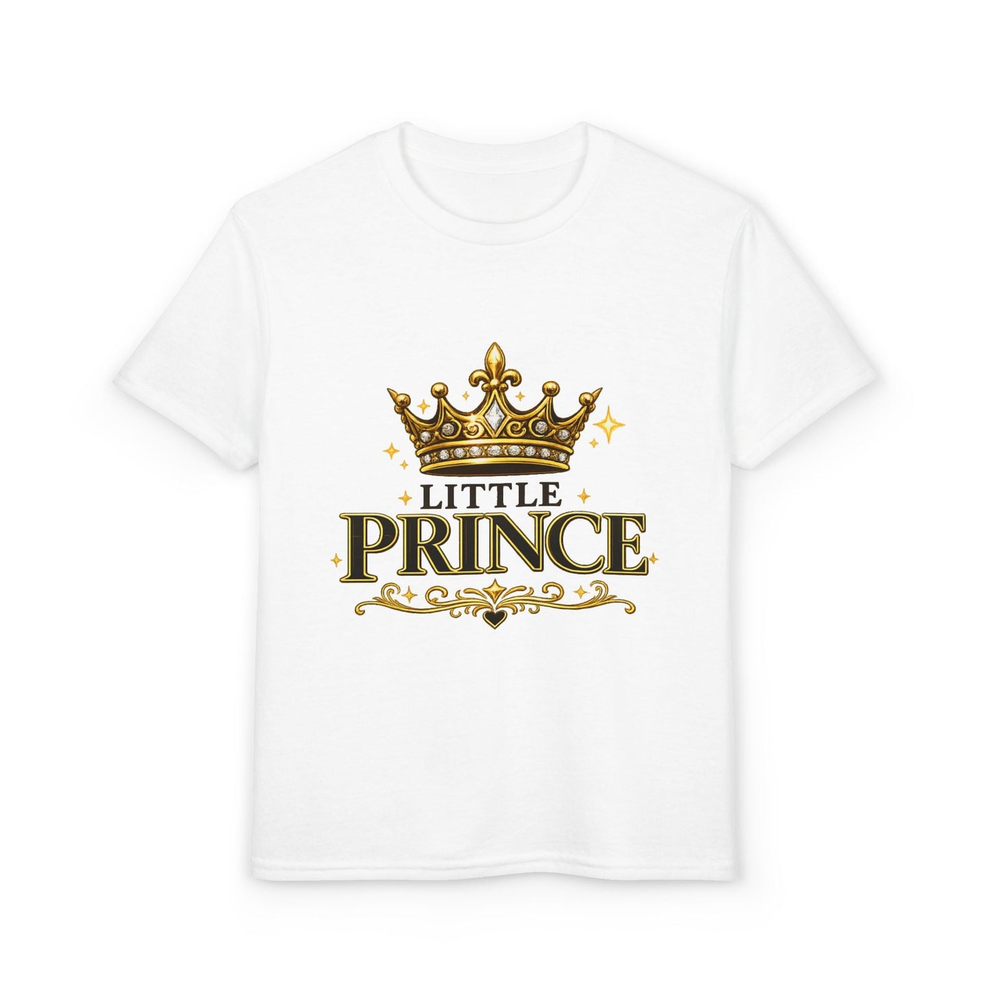 Little Prince Kids T-Shirt — Gold Crown Graphic Tee