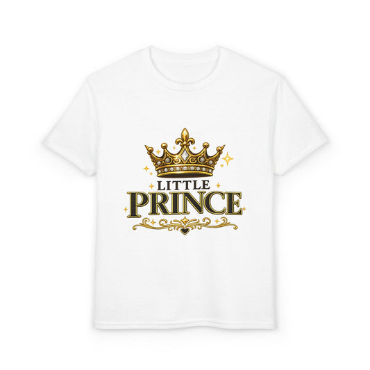Little Prince Kids T-Shirt — Gold Crown Graphic Tee