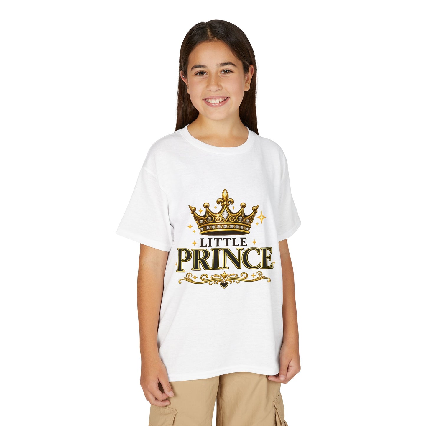 Little Prince Kids T-Shirt — Gold Crown Graphic Tee