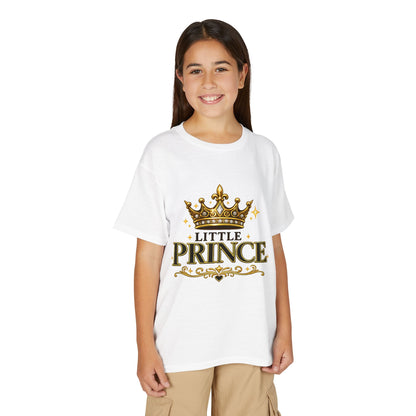 Little Prince Kids T-Shirt — Gold Crown Graphic Tee