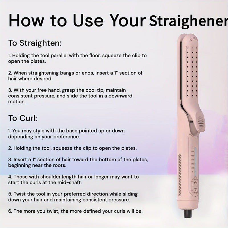 2-in-1 Air Flow Curling Iron & Hair Straightener