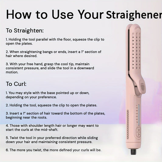 2-in-1 Air Flow Curling Iron & Hair Straightener