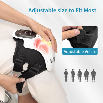 Cordless Knee Massager with LED Screen, Infrared Heat and Vibration Knee sPain Relief for Swelling Stiff Joints