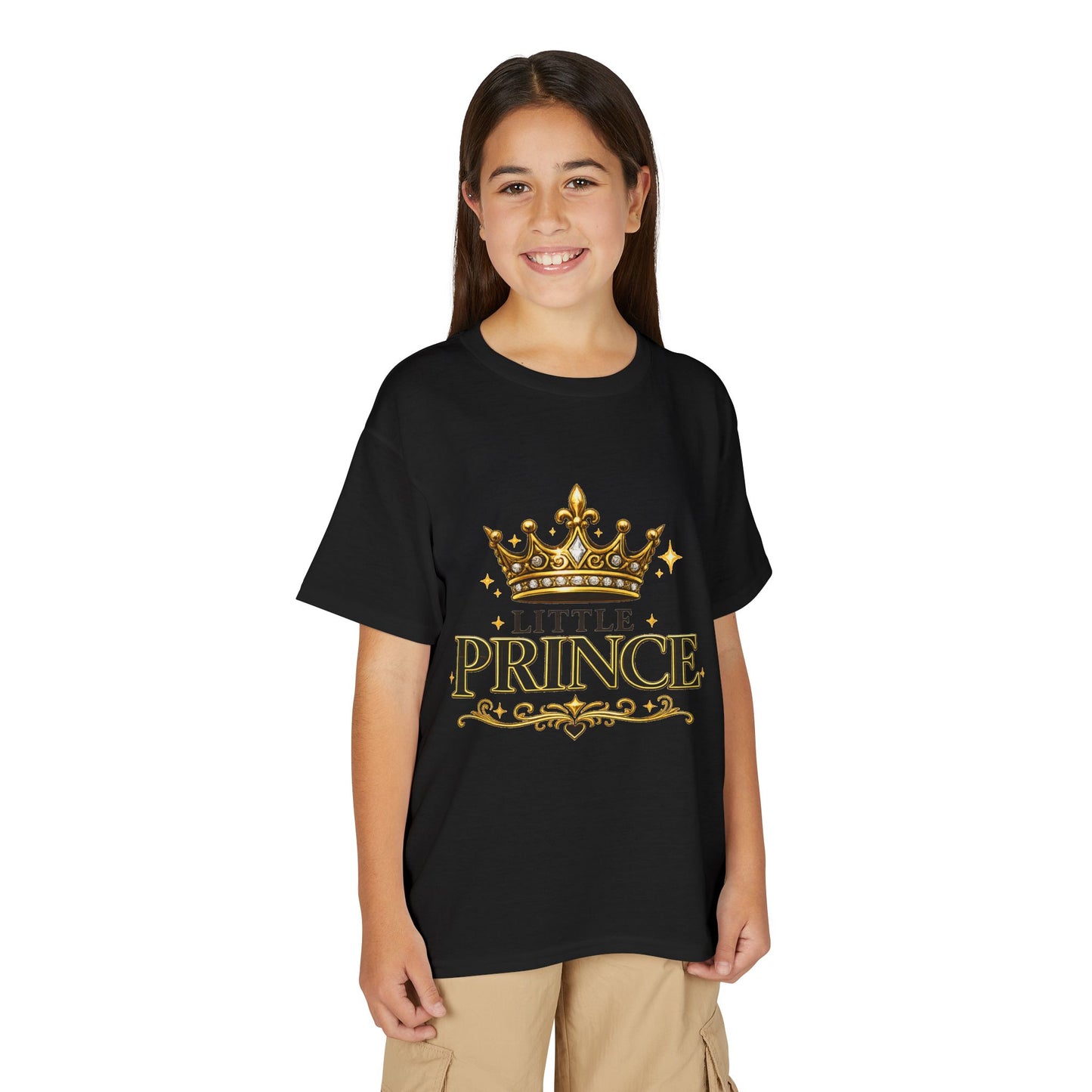 Little Prince Kids T-Shirt — Gold Crown Graphic Tee