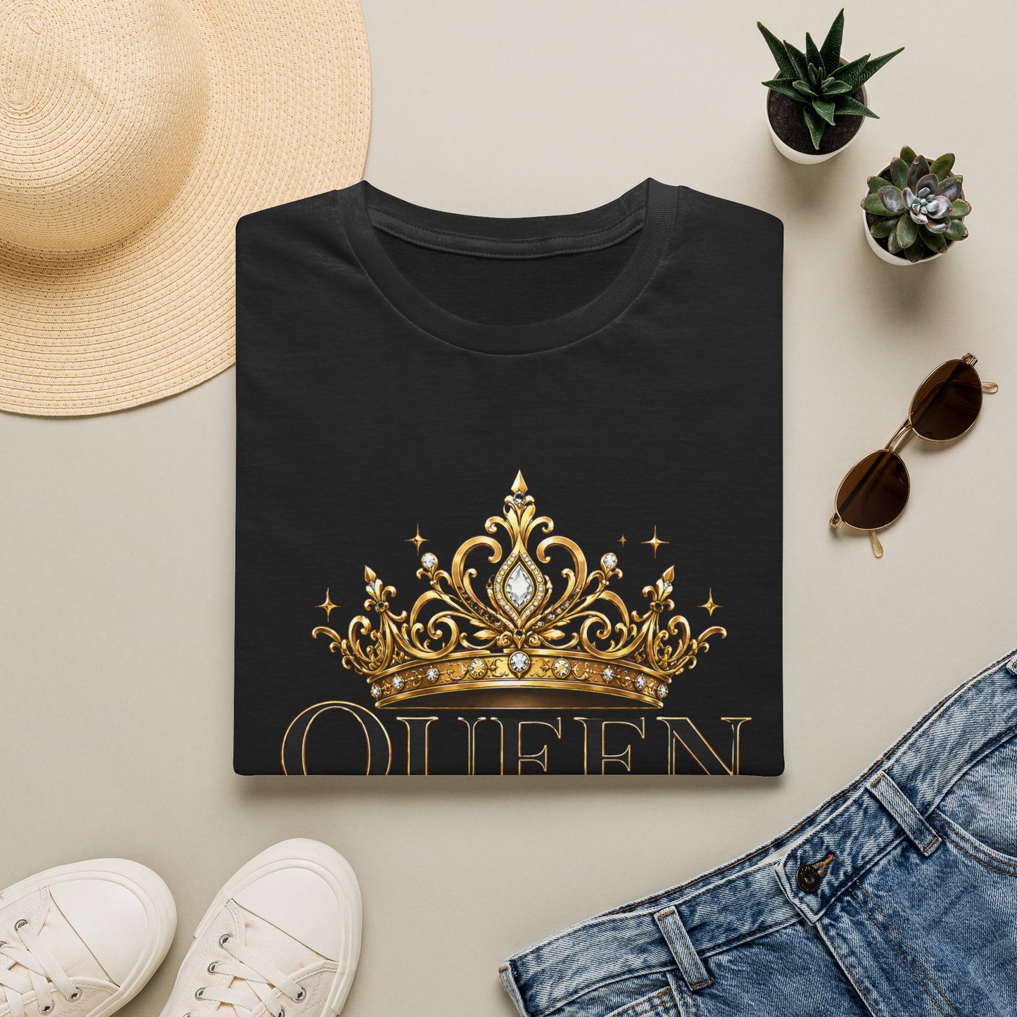 Queen Mom T-Shirt - Crown Graphic Mother's Tee