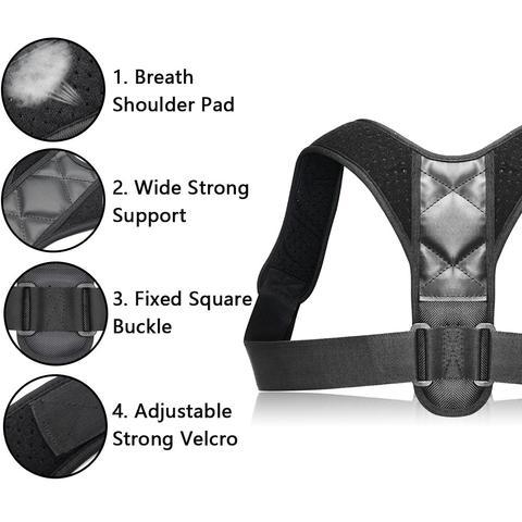 Adjustable Posture Corrector Back Support Brace – Shoulder & Spine Alignment Belt
