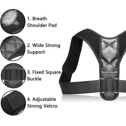 Adjustable Posture Corrector Back Support Brace – Shoulder & Spine Alignment Belt