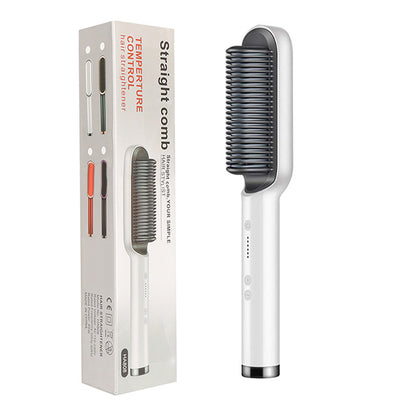 2-in-1 Hair Straightener & Curling Hot Comb – Negative Ion Electric Hair Brush