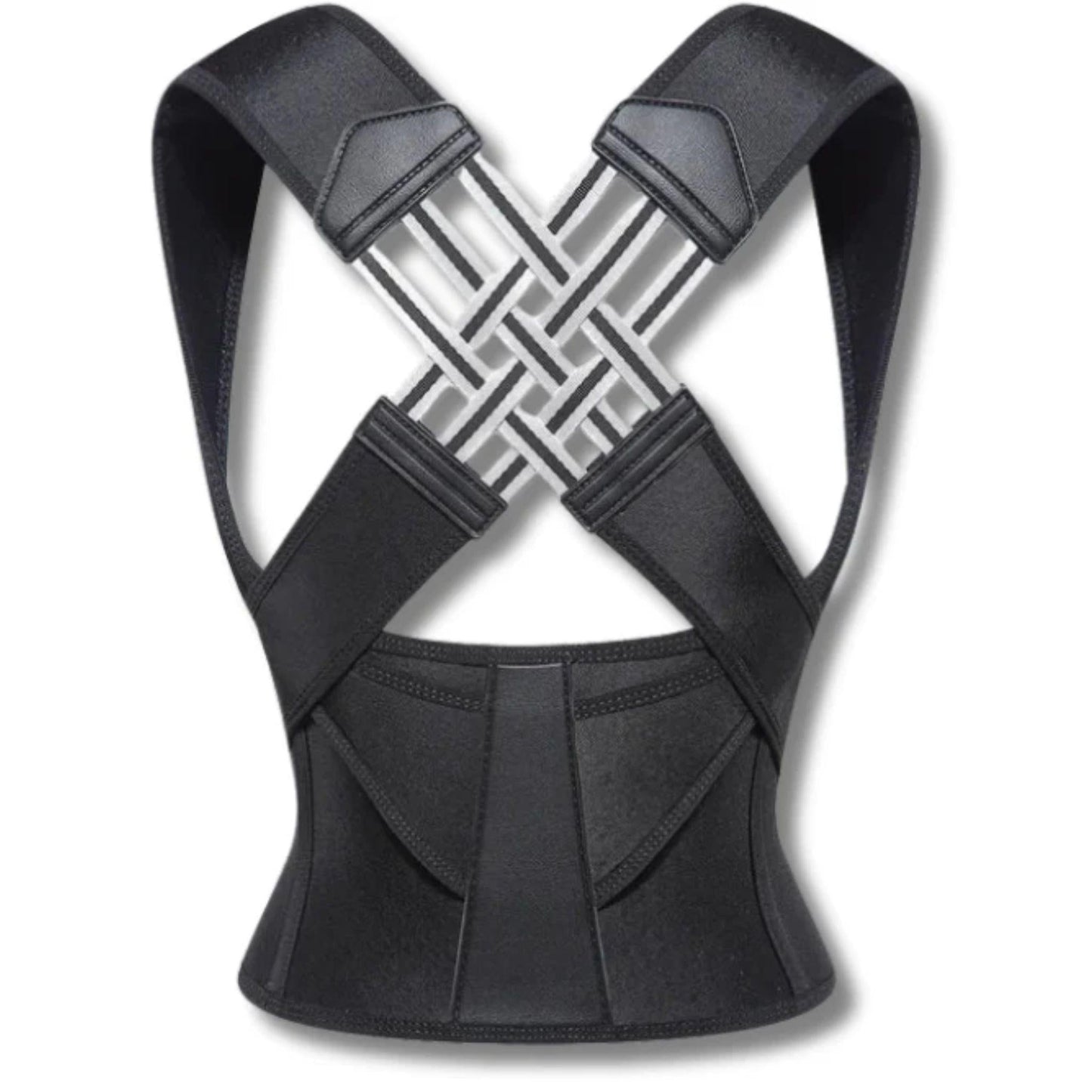 Black posture corrector on a white background