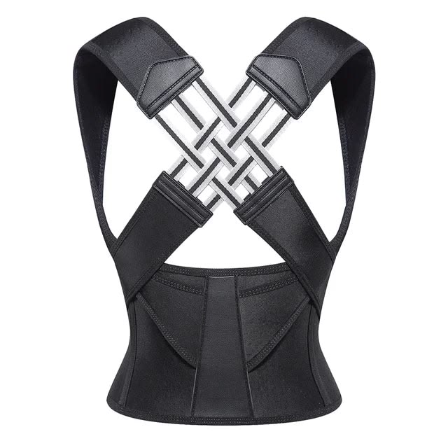 Black posture corrector on a white background