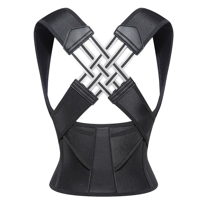 Black posture corrector on a white background
