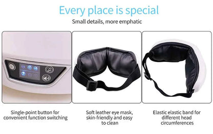 6D Smart Vibration Eye Massager Airbag Compress Eye Care Instrument Bluetooth Music Eye Massage Sleepping Mask Eye Relax Fatigue