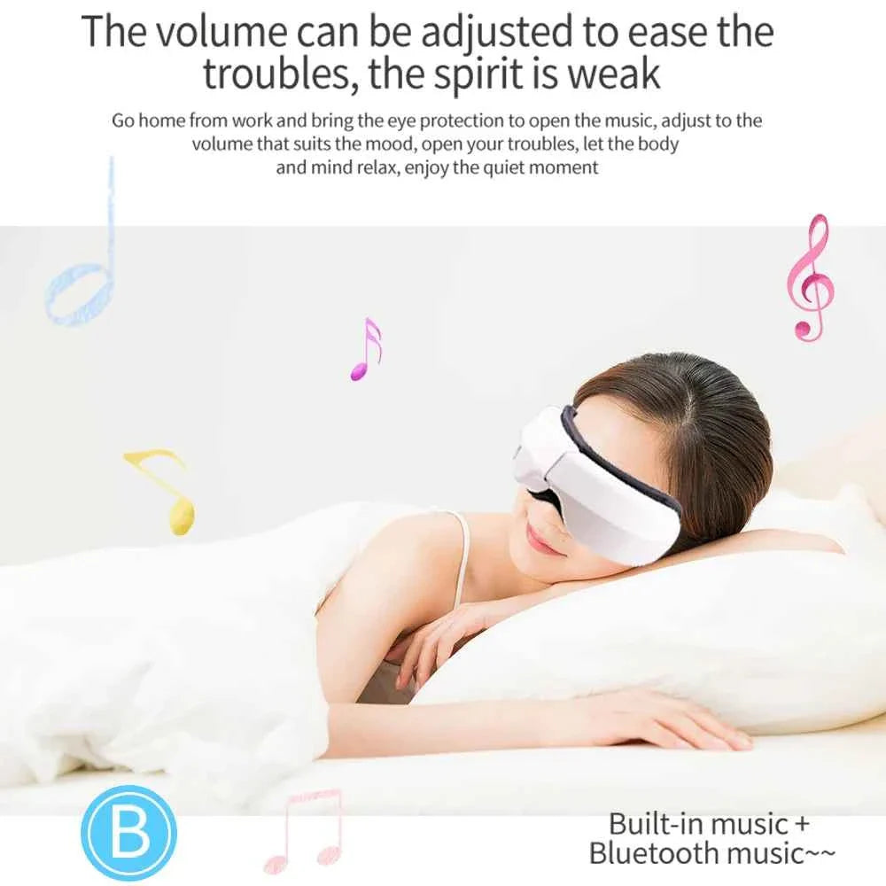 6D Smart Vibration Eye Massager Airbag Compress Eye Care Instrument Bluetooth Music Eye Massage Sleepping Mask Eye Relax Fatigue