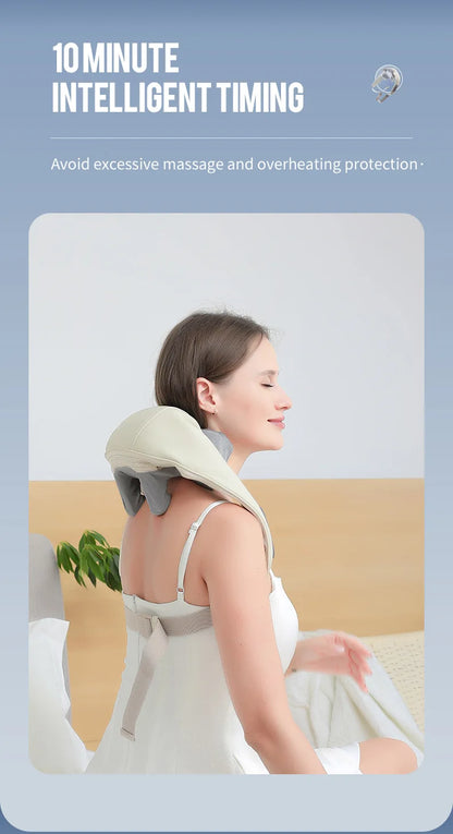 Foreverlily 26W Brushless Motor Neck And Shoulder Massager Wireless Shoulder And Back Kneading Massage Shawl Neck masajeador