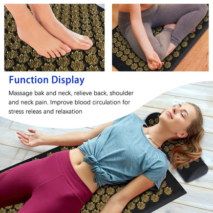 Acupressure Mat & Pillow Set – Spike Massage Pad for Full-Body Relaxation