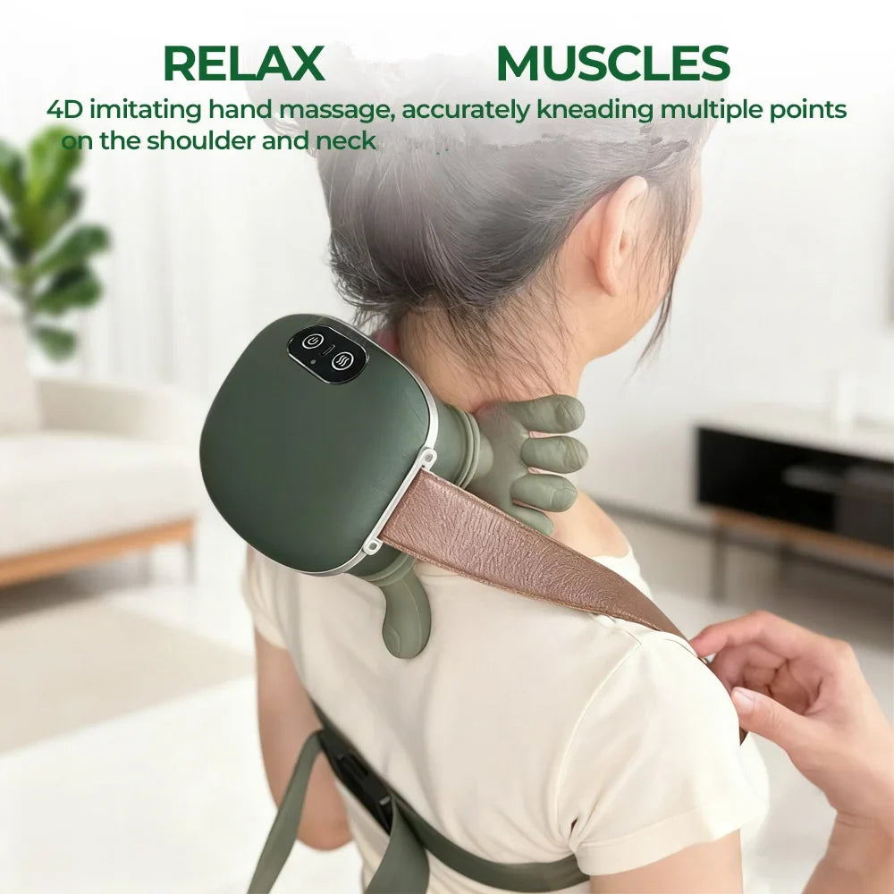 GlowMotionFit™ 4D Smart Neck & Shoulder Massager with Heat Therapy