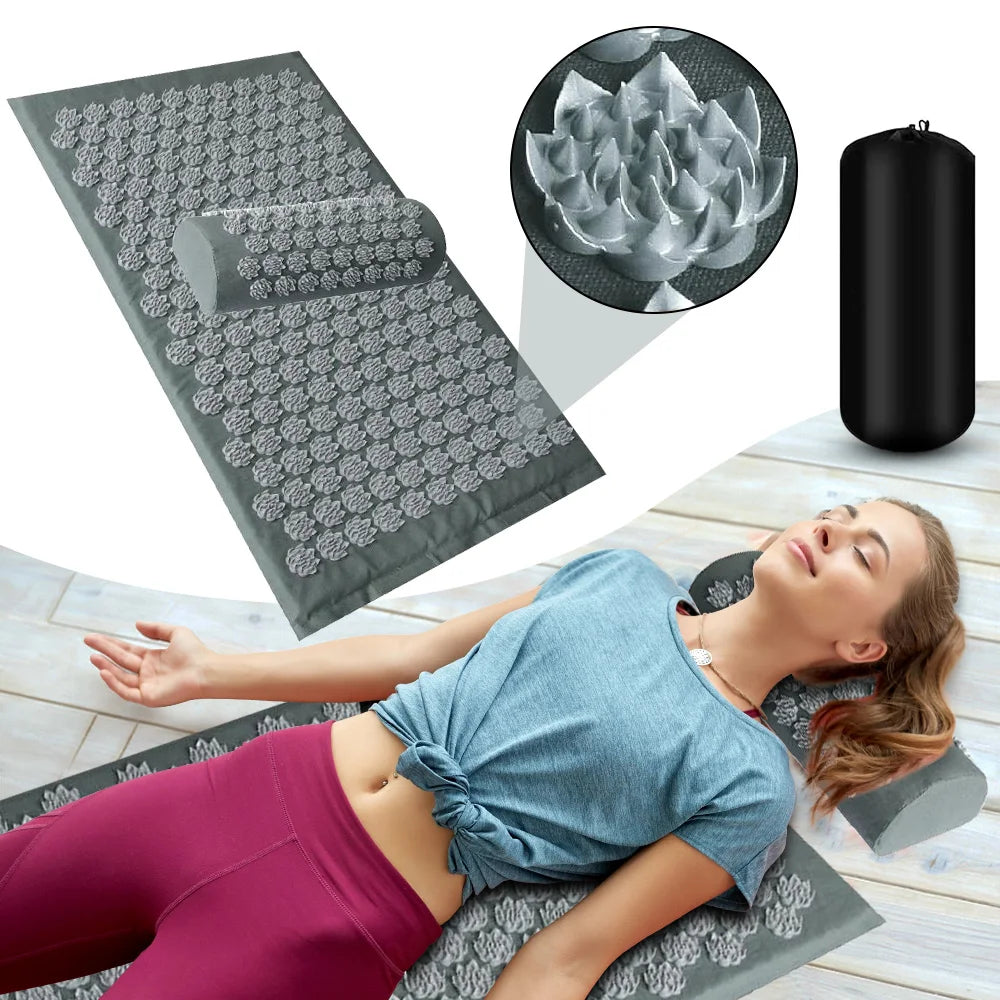 Acupressure Mat & Pillow Set – Spike Massage Pad for Full-Body Relaxation