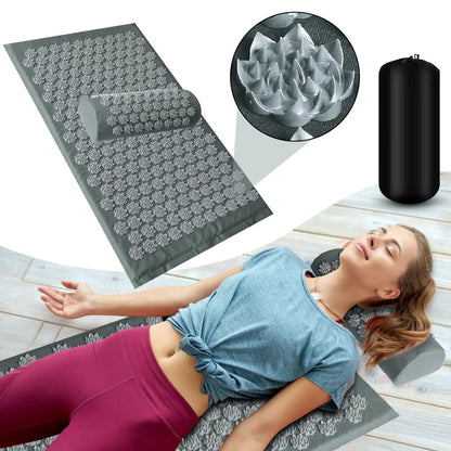 Acupressure Mat & Pillow Set – Spike Massage Pad for Full-Body Relaxation