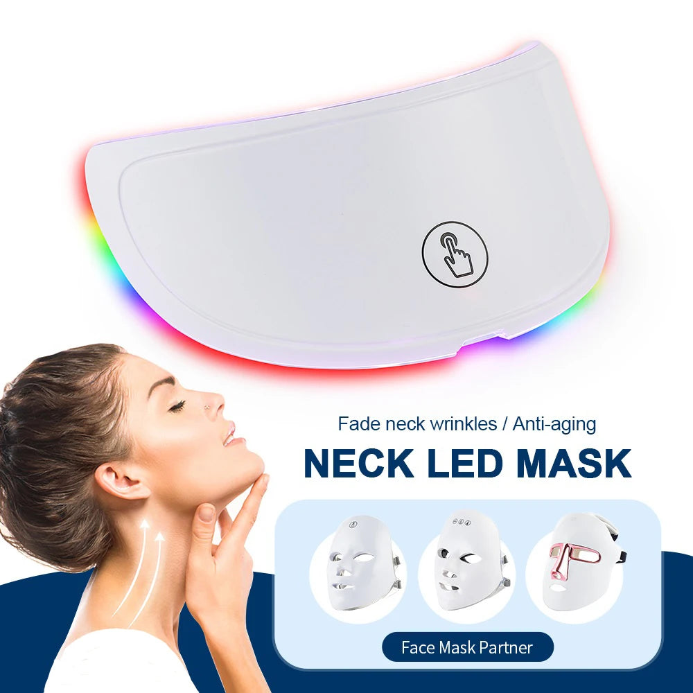 Wireless 7-Color LED Face & Neck Beauty Mask – Photon Therapy Skin Rejuvenation Device