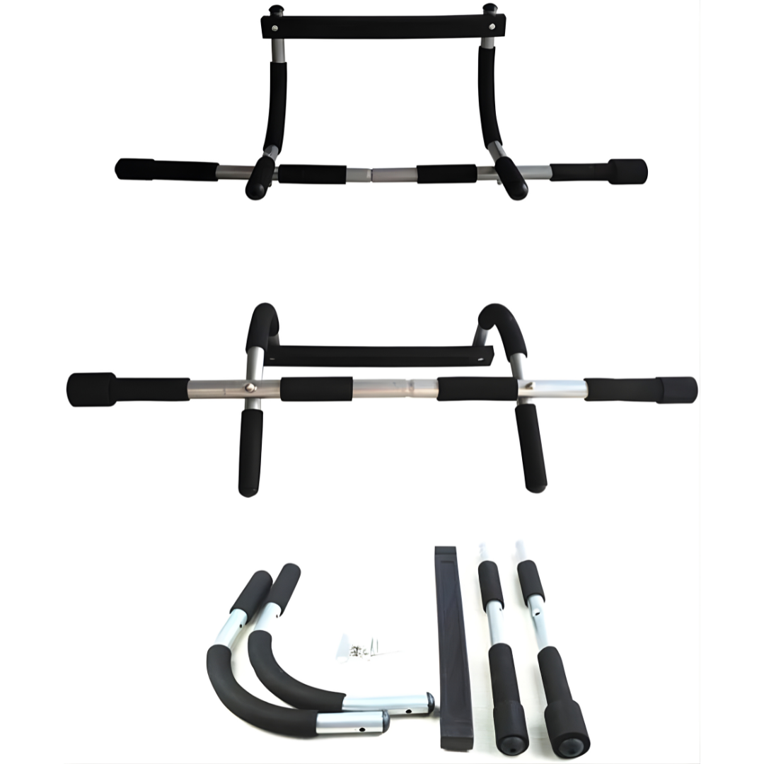 Set of adjustable Doorway Pull-Up Bar on a white background