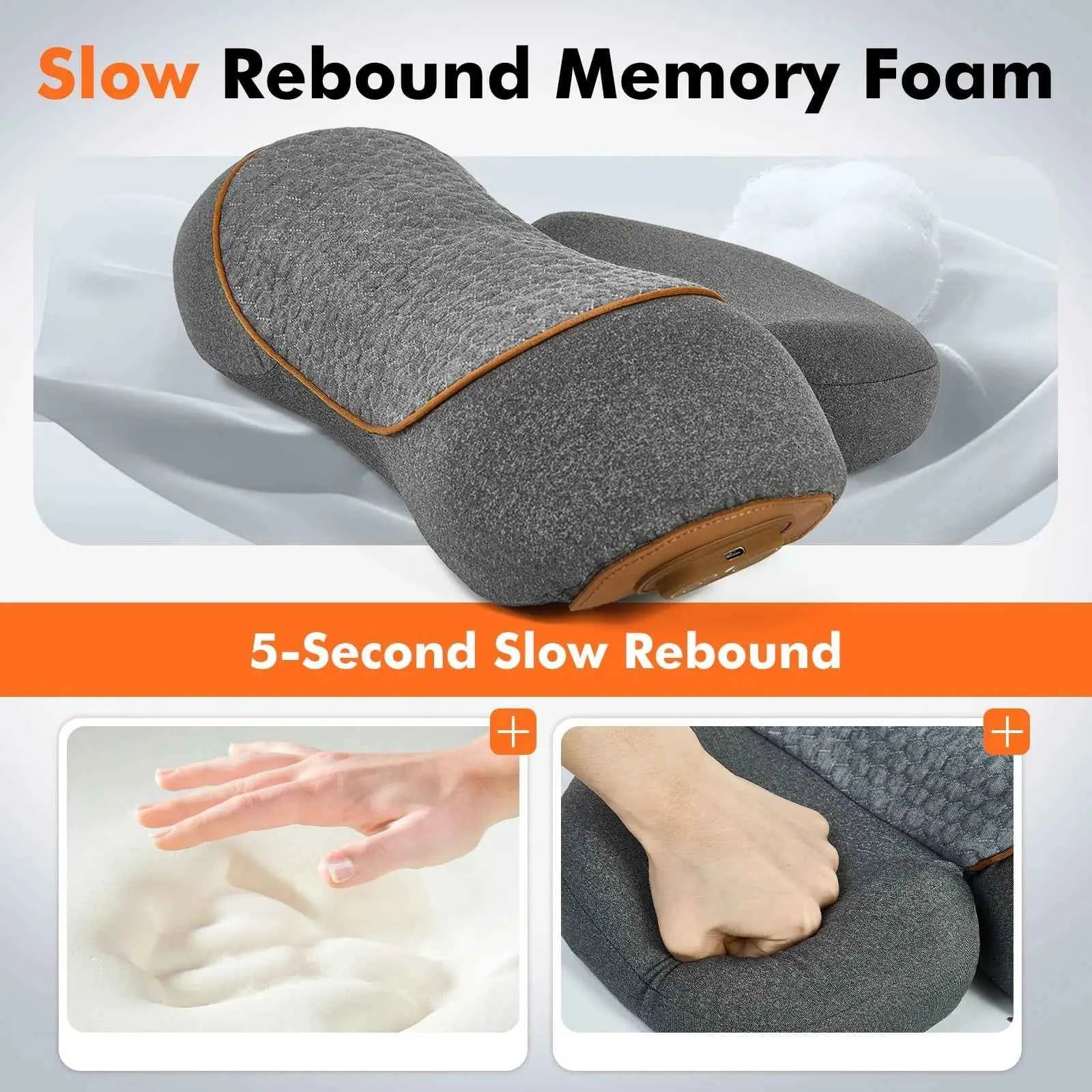 Electric Neck Massager Cervical Pillow Hot Compress Neck Stretch Heating Vibration Neck Shoulder Massage Pillow Back Traction