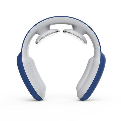 Necklace with blue and silver design on a white background