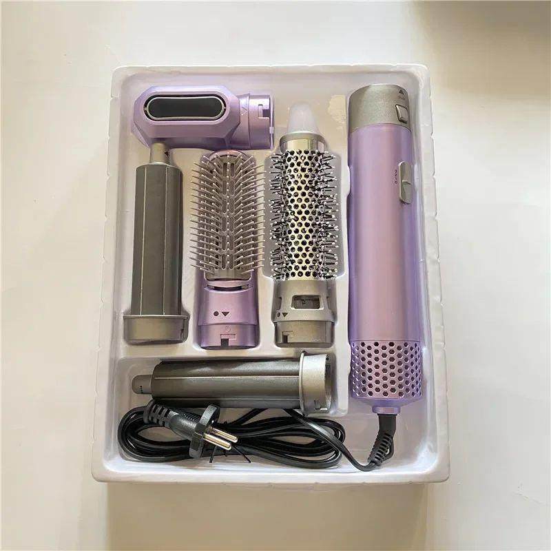6 in 1 Professional Hot Air Styler & Blow Dryer Brush, Powerful Air Curling Wrap Styler