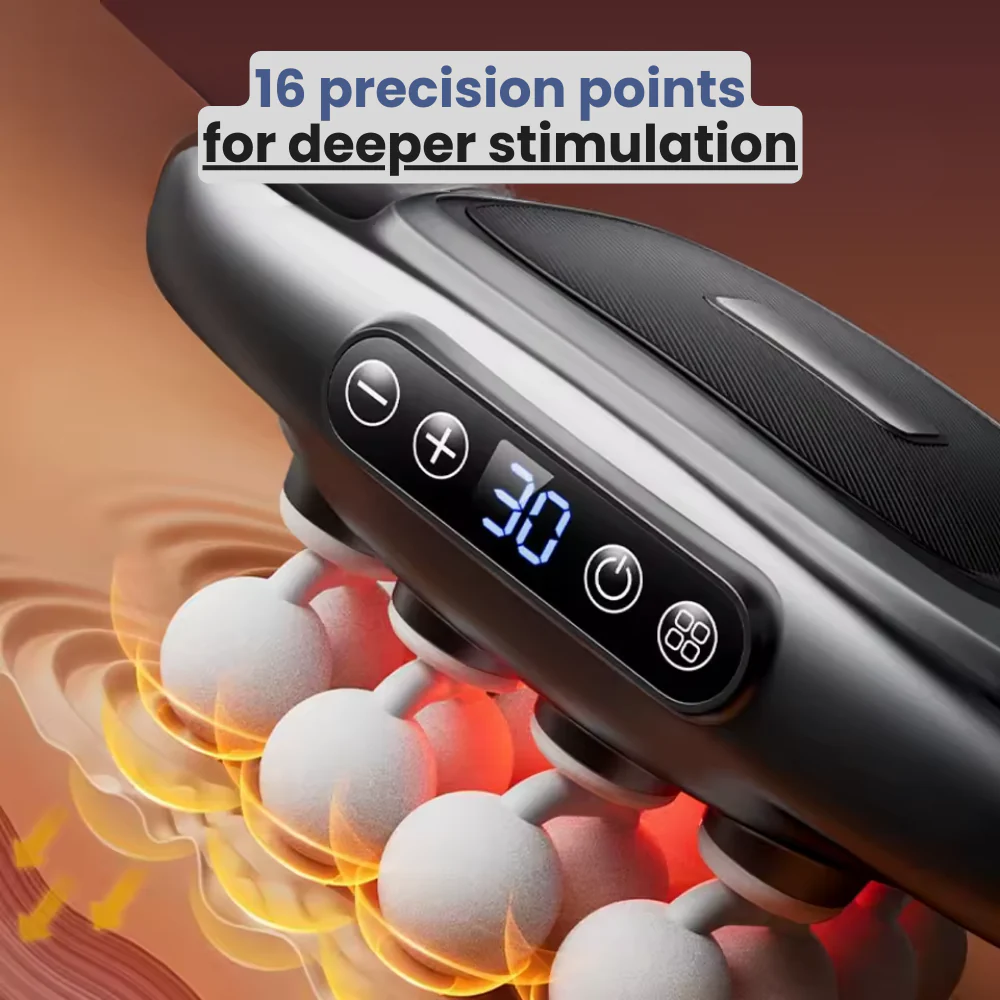 16 Massage Gun Ball Head Deep Tissue Massager – 6 Speed Handheld