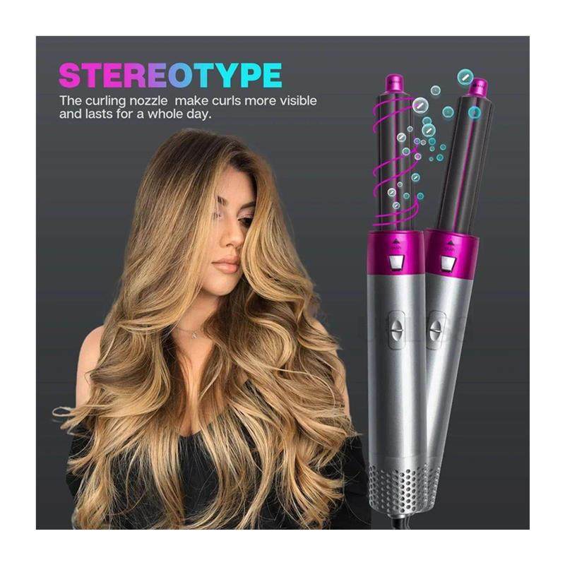 6 in 1 Professional Hot Air Styler & Blow Dryer Brush, Powerful Air Curling Wrap Styler
